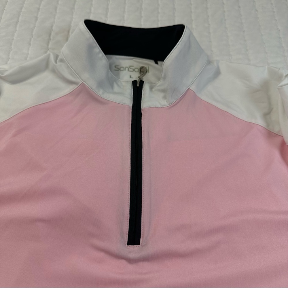 Sansoleil SunGlow Zip Mock Pink And White Long Sleeves UV 50+
Cooling - Picture 6 of 14